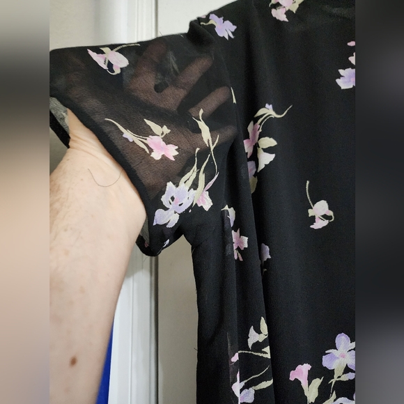 Lane Bryant Black Maxi Dress with Lavender Floral - Picture 5 of 6